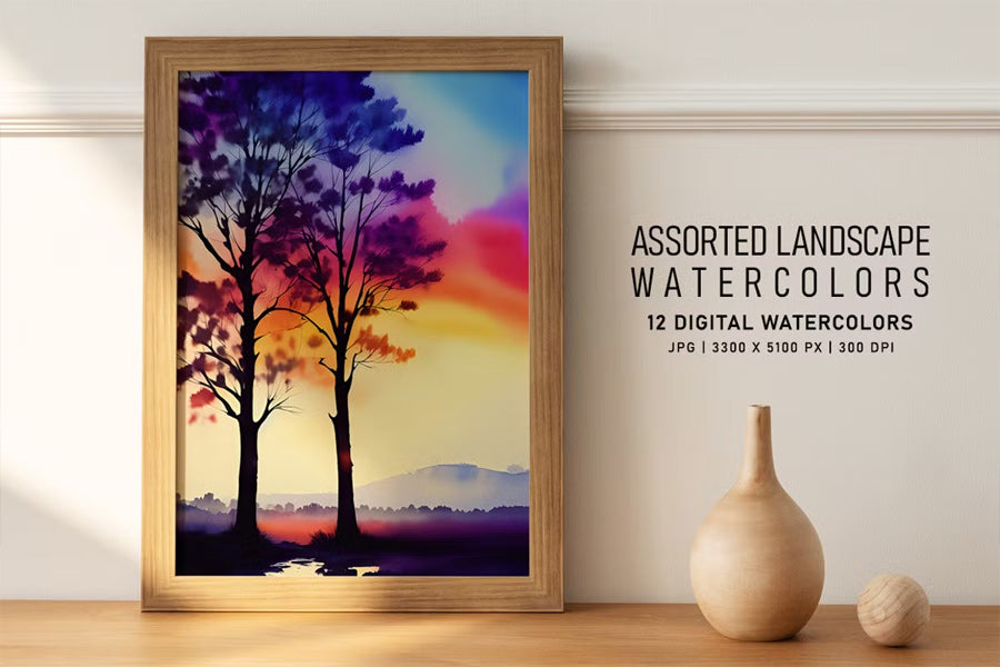 Assorted Landscape Watercolors - Wall Art