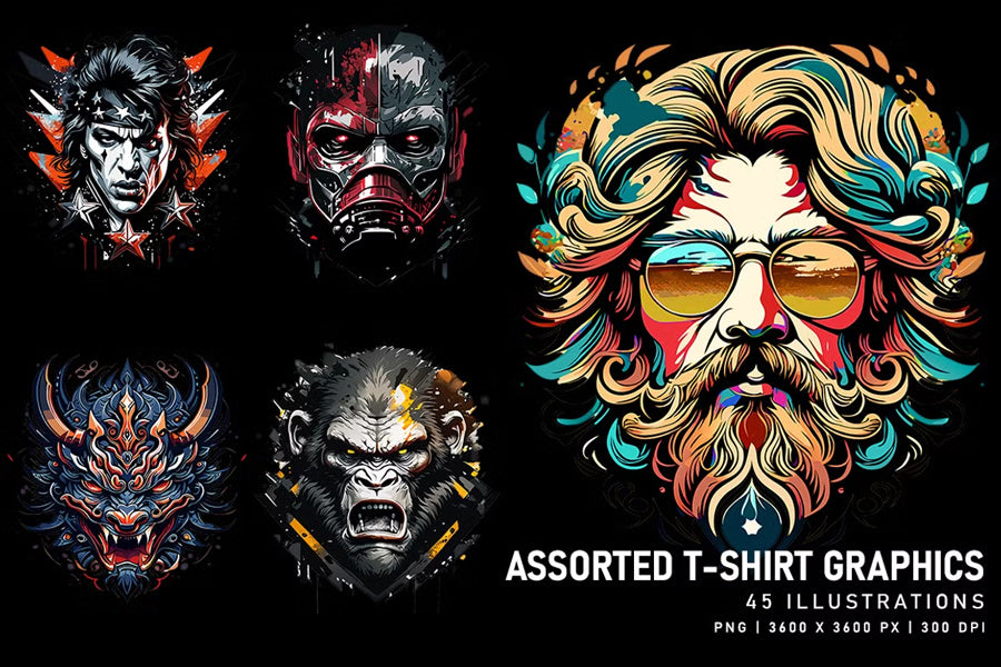 Assorted T-Shirt Graphics - Funky & Groovy