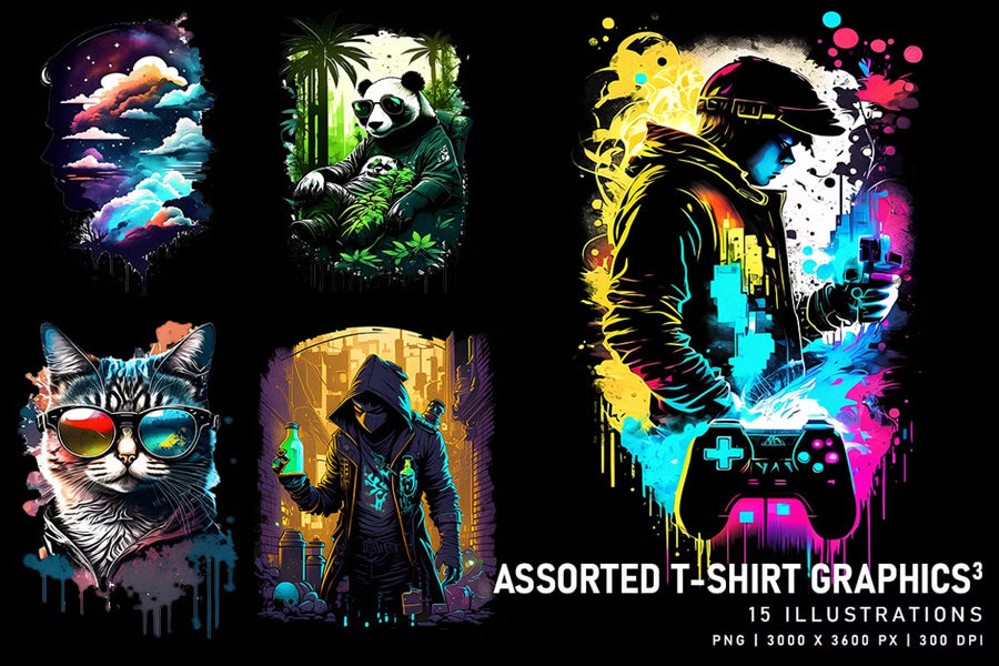 Assorted T-Shirt Graphics V3 - Funky & Groovy