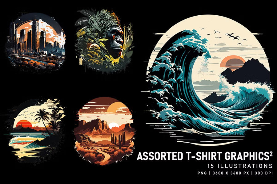 Assorted T-Shirt Graphics V2 - Funky & Groovy