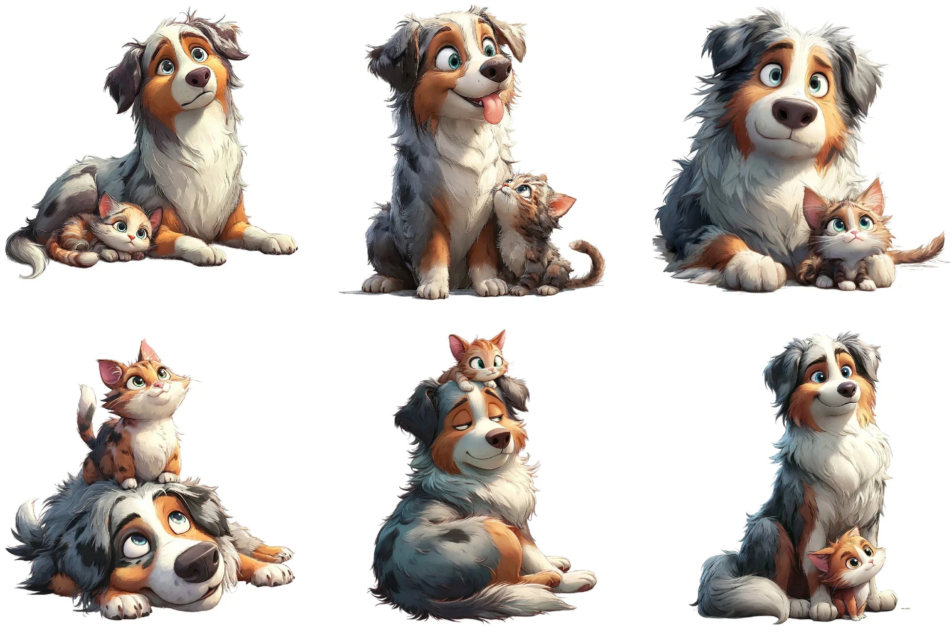 Australian Shepherd and Kitten Clipart Bundle - CraftNest - Digital Crafting and Art