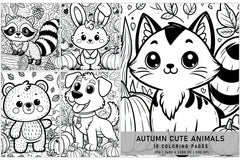 Cute Animals Coloring Pages - Autumn - CraftNest - Digital Crafting and Art