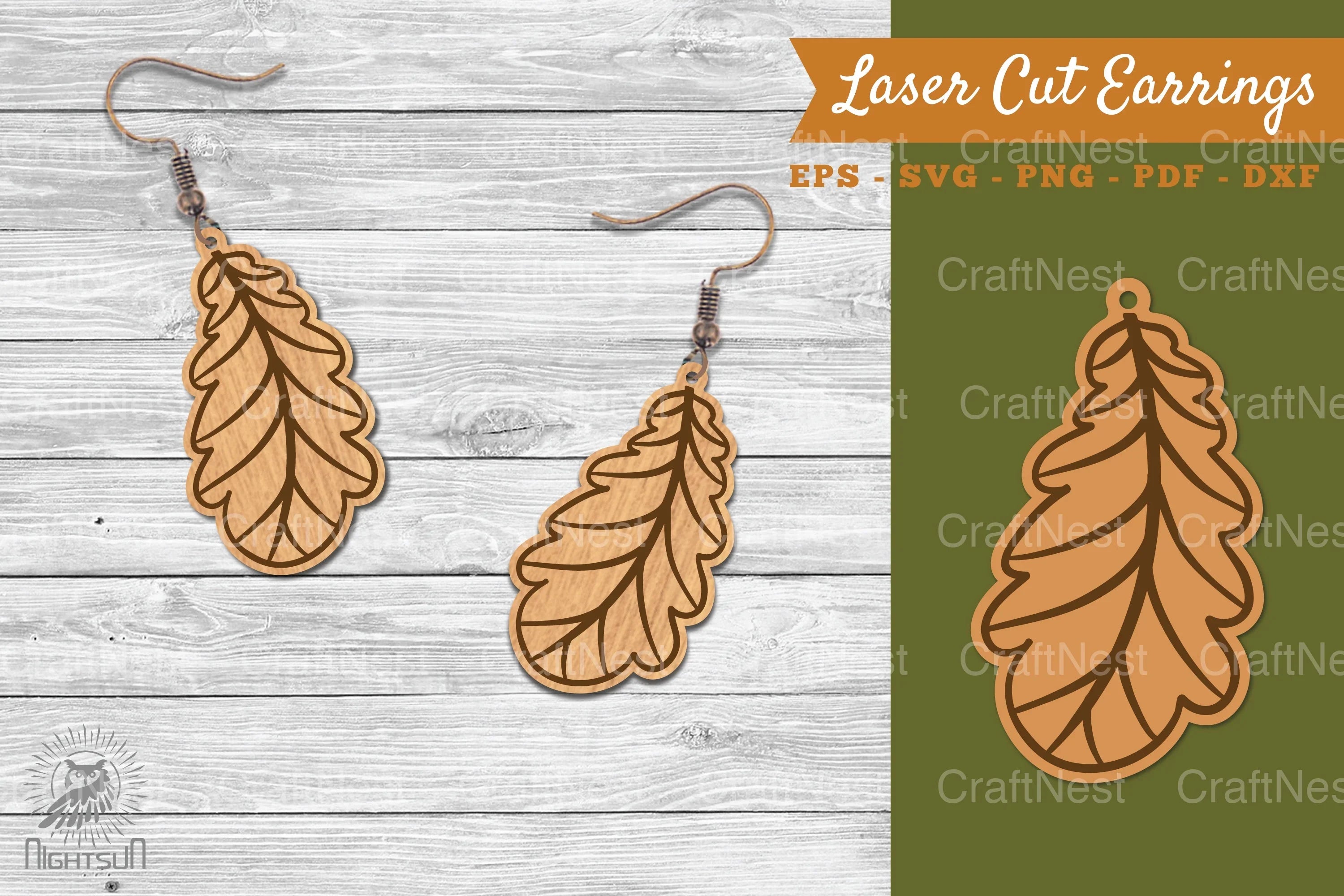 Autumn Leaves Laser Cut Earrings SVG Design Bundle - CraftNest - Digital Crafting and Art