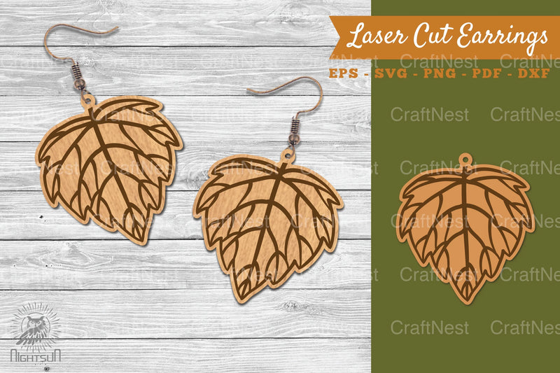 Autumn Leaves Laser Cut Earrings SVG Design Bundle - CraftNest - Digital Crafting and Art