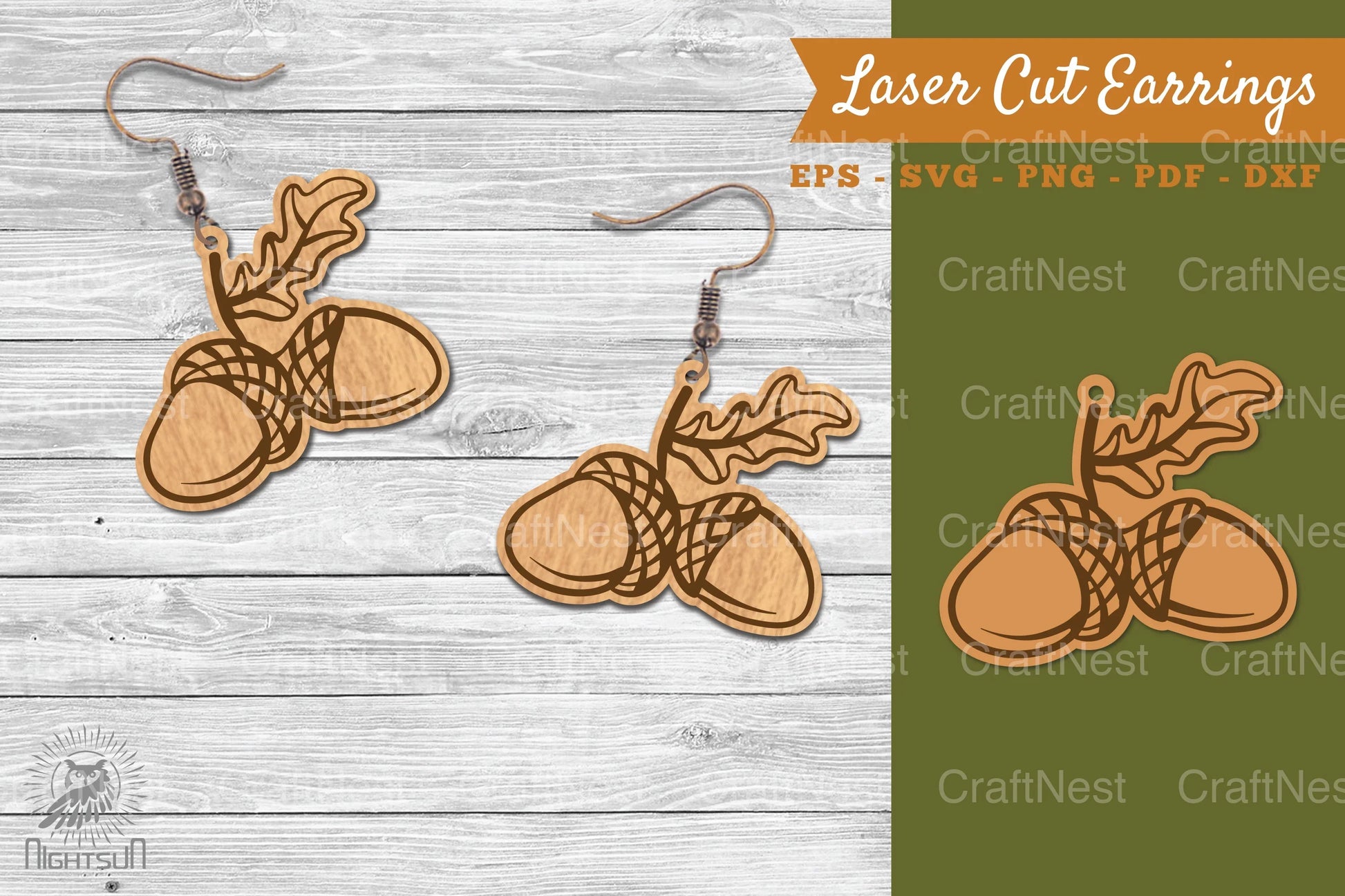Autumn Leaves Laser Cut Earrings SVG Design Bundle - CraftNest - Digital Crafting and Art