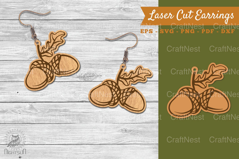 Autumn Leaves Laser Cut Earrings SVG Design Bundle - CraftNest - Digital Crafting and Art