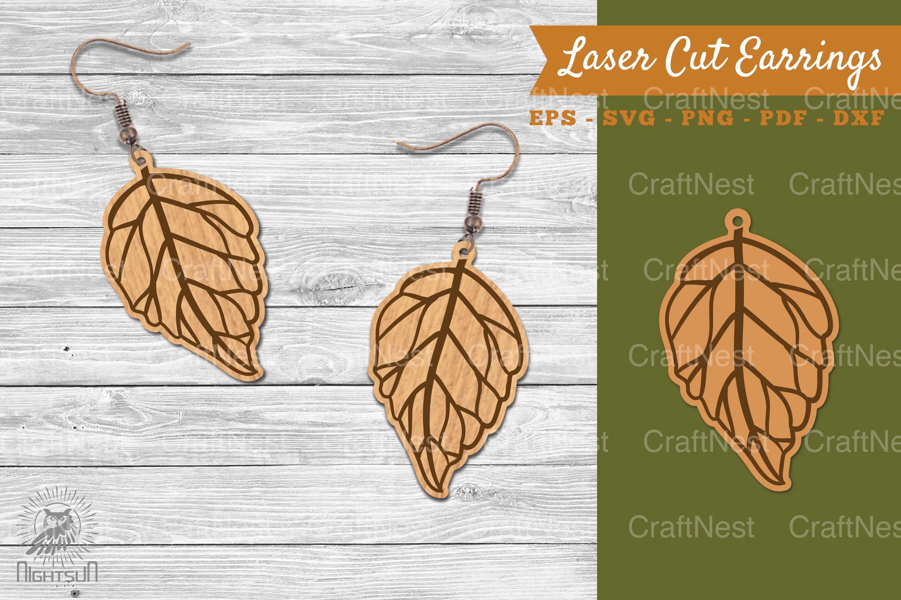 Autumn Leaves Laser Cut Earrings Design Bundle - CraftNest - Digital Crafting and Art