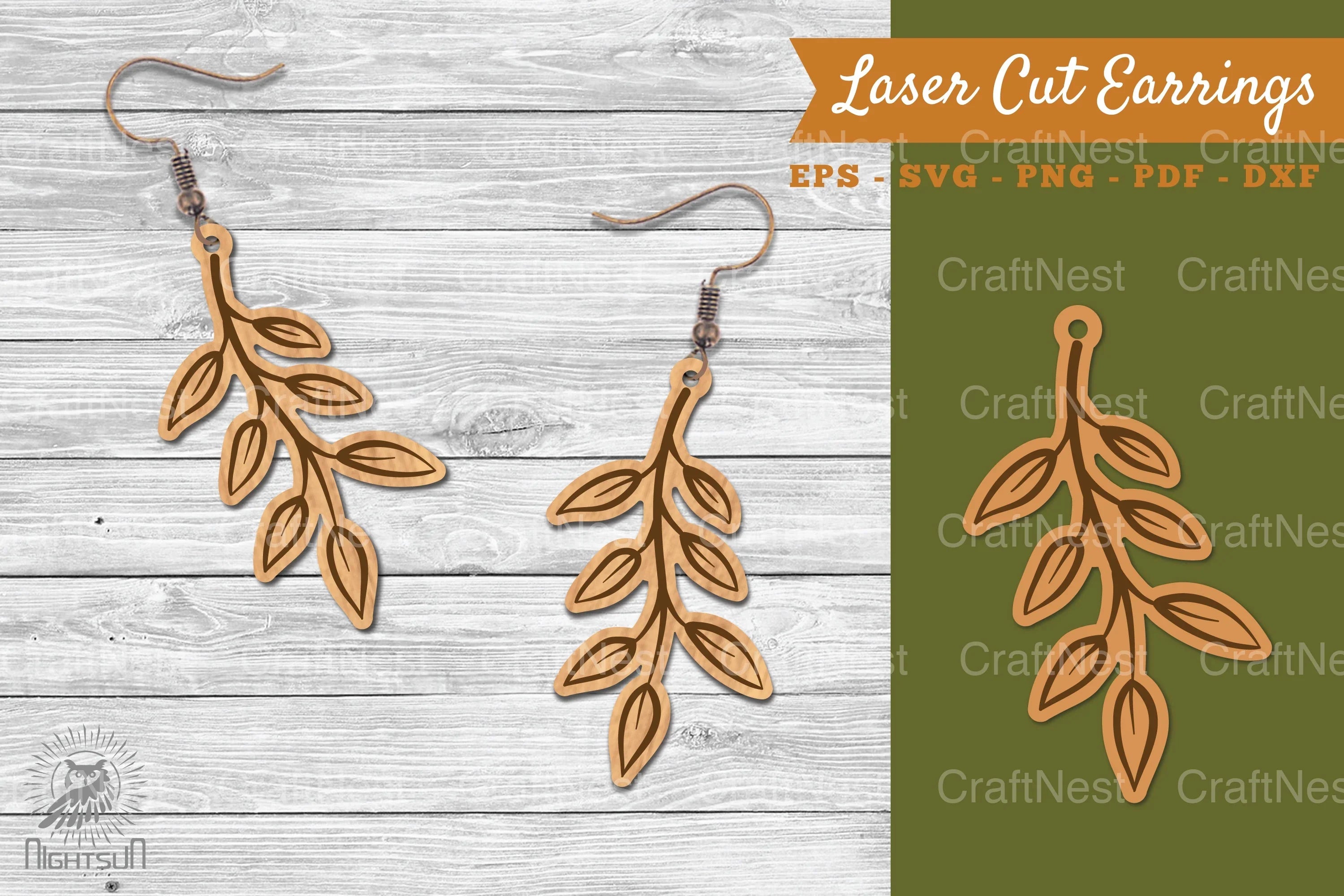 Autumn Leaves Laser Cut Earrings SVG Design Bundle - CraftNest - Digital Crafting and Art