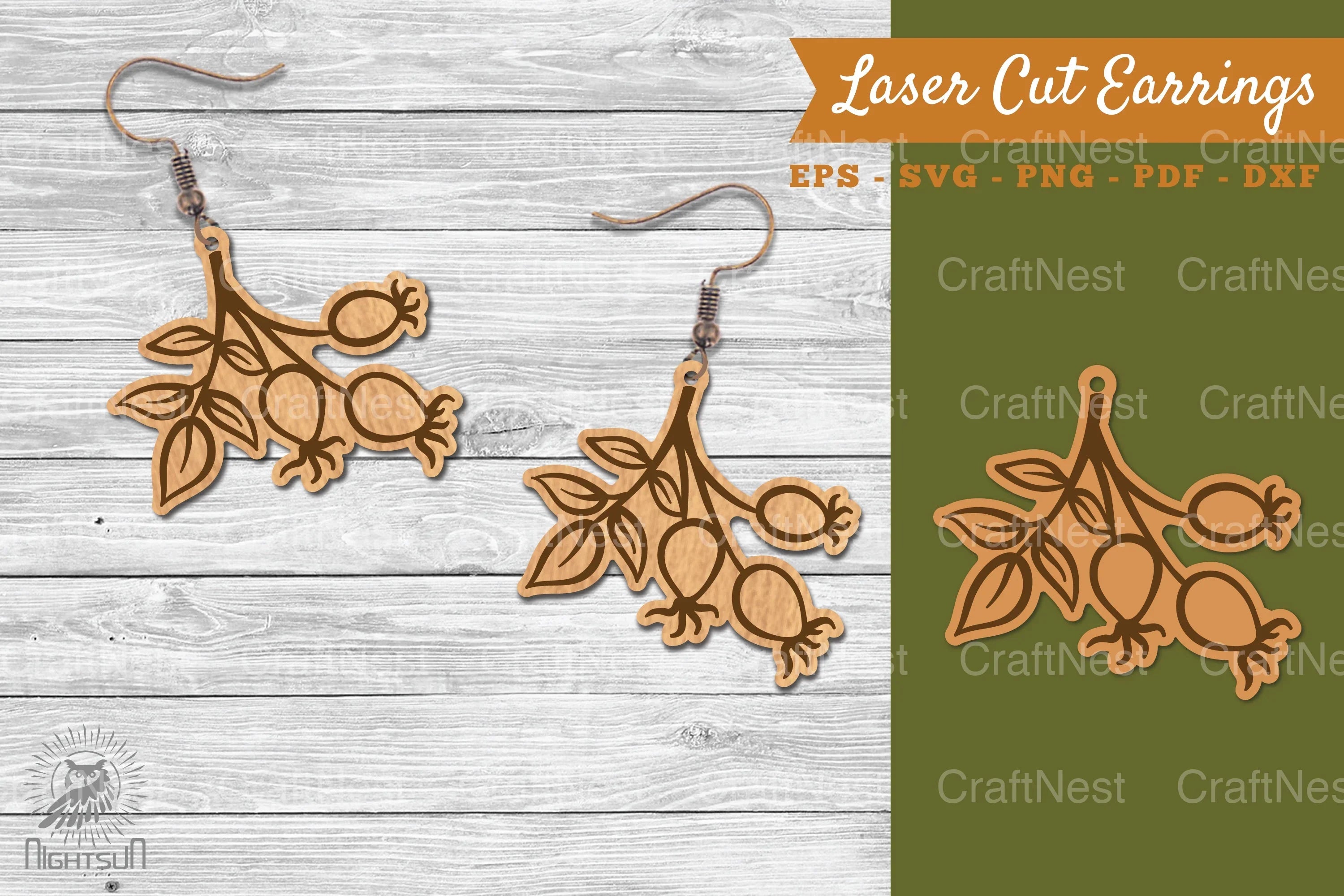 Autumn Leaves Laser Cut Earrings SVG Bundle - CraftNest - Digital Crafting and Art