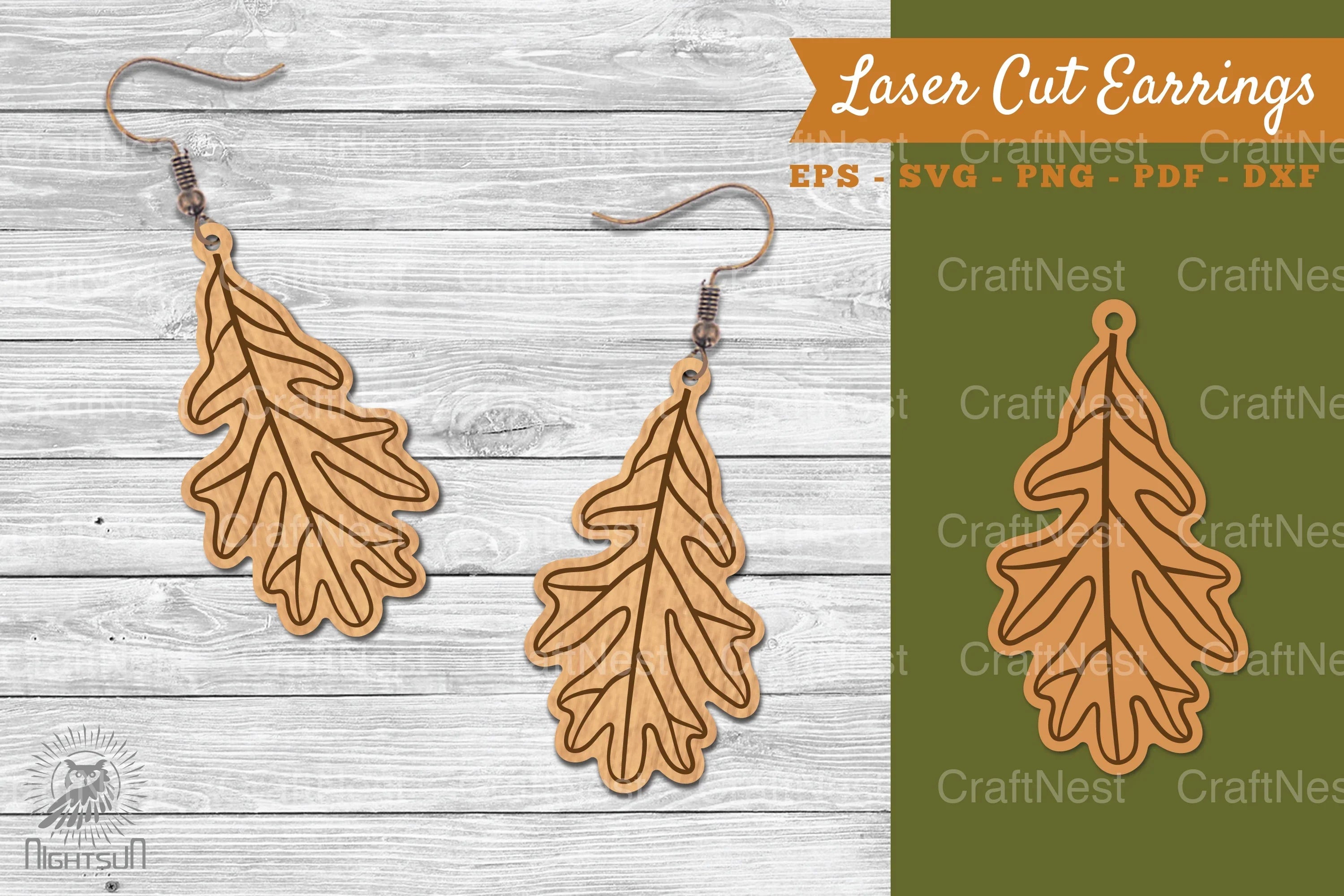 Autumn Leaves Laser Cut Earrings SVG Bundle - CraftNest - Digital Crafting and Art