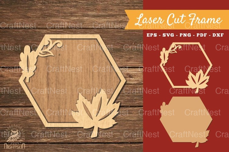 Autumn Leaves Laser Cut Frame SVG Bundle - CraftNest - Digital Crafting and Art