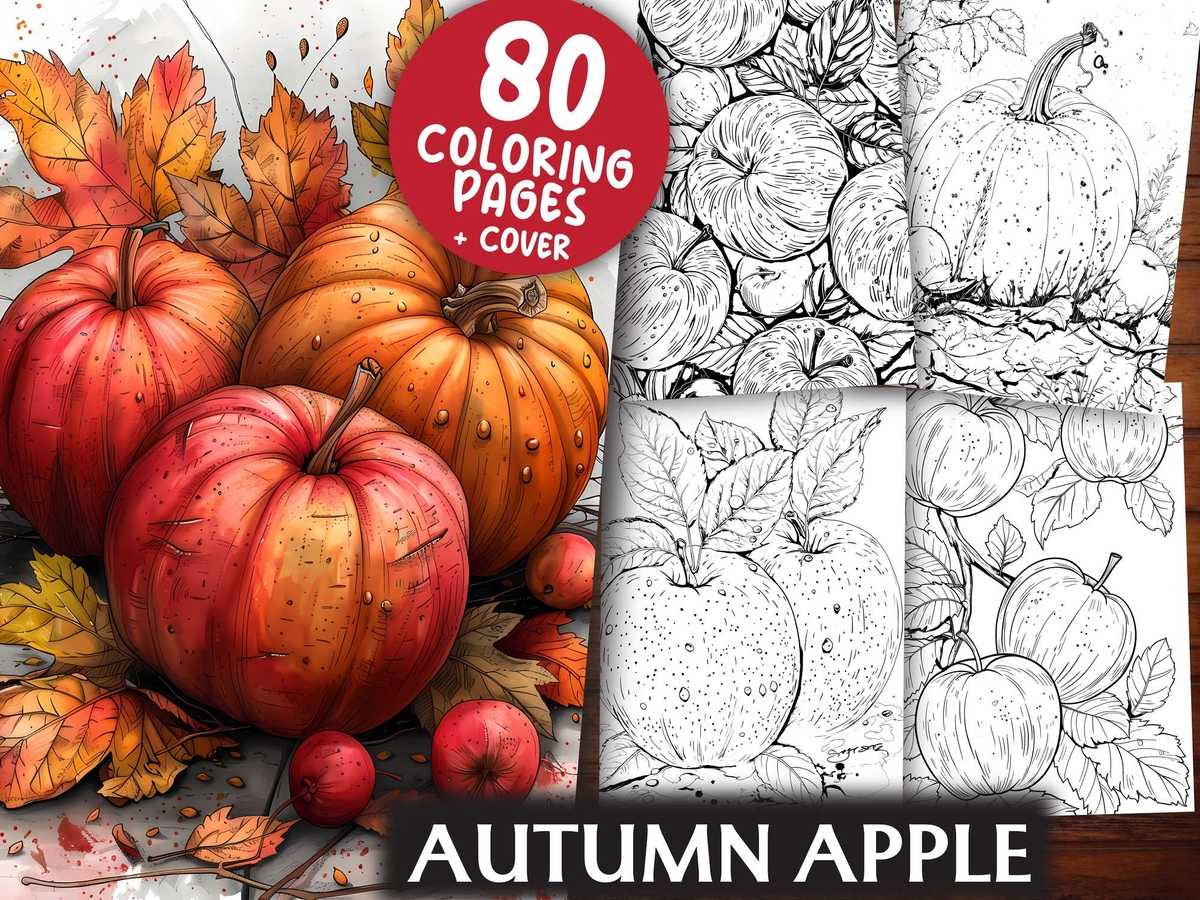 Autumn Apple Coloring Books - CraftNest - Digital Crafting and Art