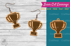 Laser Cut Trophy Earrings SVG Bundle - CraftNest - Digital Crafting and Art