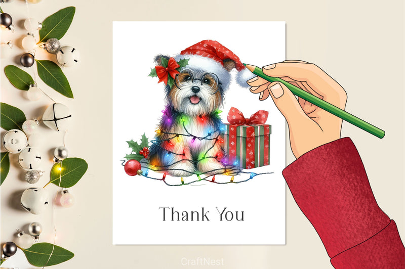 Dog Wrapped In Christmas Lights Clipart Bundle - CraftNest - Digital Crafting and Art