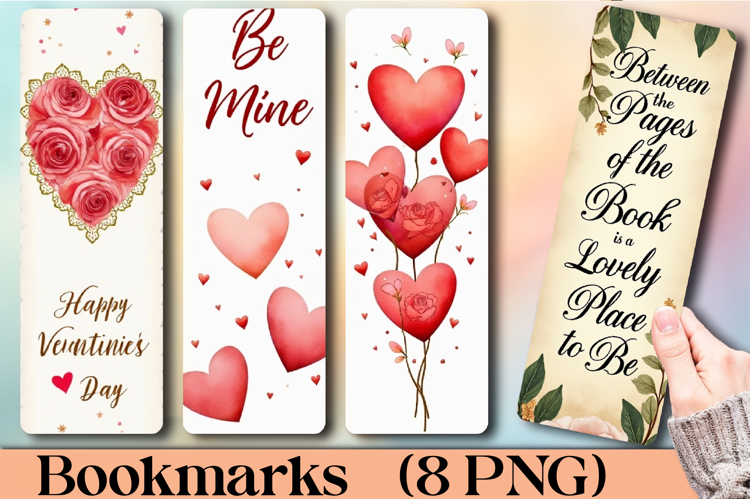 Romantic Valentine's Day Bookmark Journal - CraftNest - Digital Crafting and Art