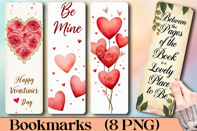 Romantic Valentine's Day Bookmark Journal - CraftNest - Digital Crafting and Art