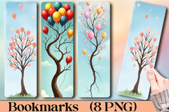 Whimsical Balloon Tree Bookmark - CraftNest - Digital Crafting and Art