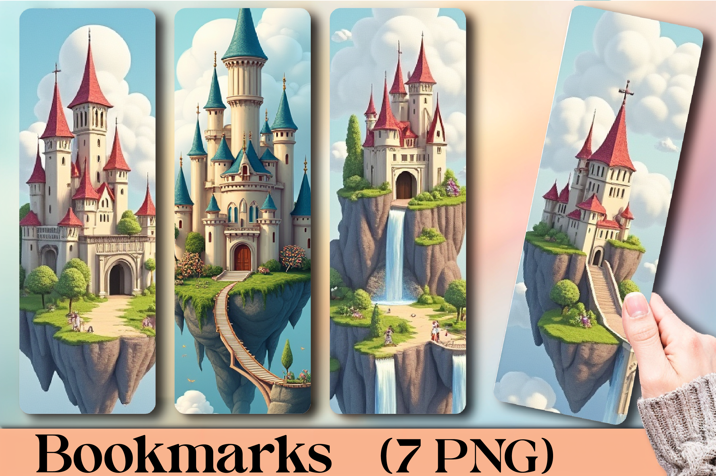 Fantasy Castle Sky Bookmark Journal - CraftNest - Digital Crafting and Art
