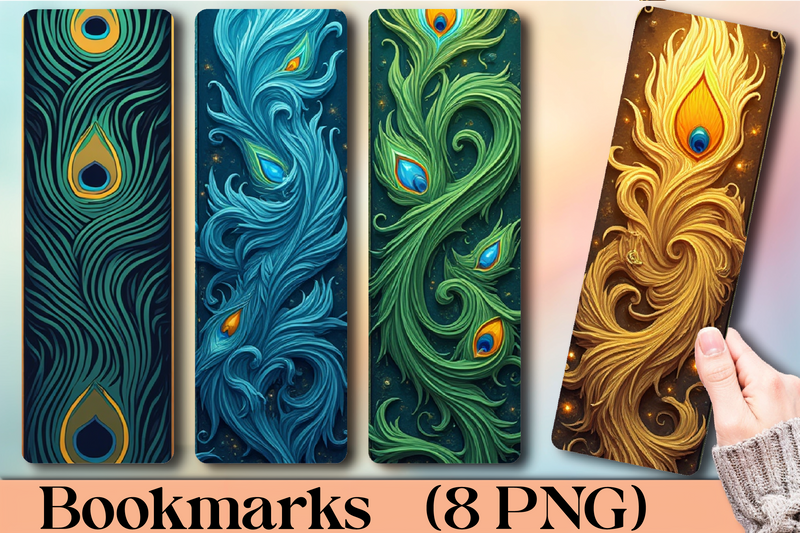 Magical Peacock Feathers Bookmark Journal - CraftNest - Digital Crafting and Art