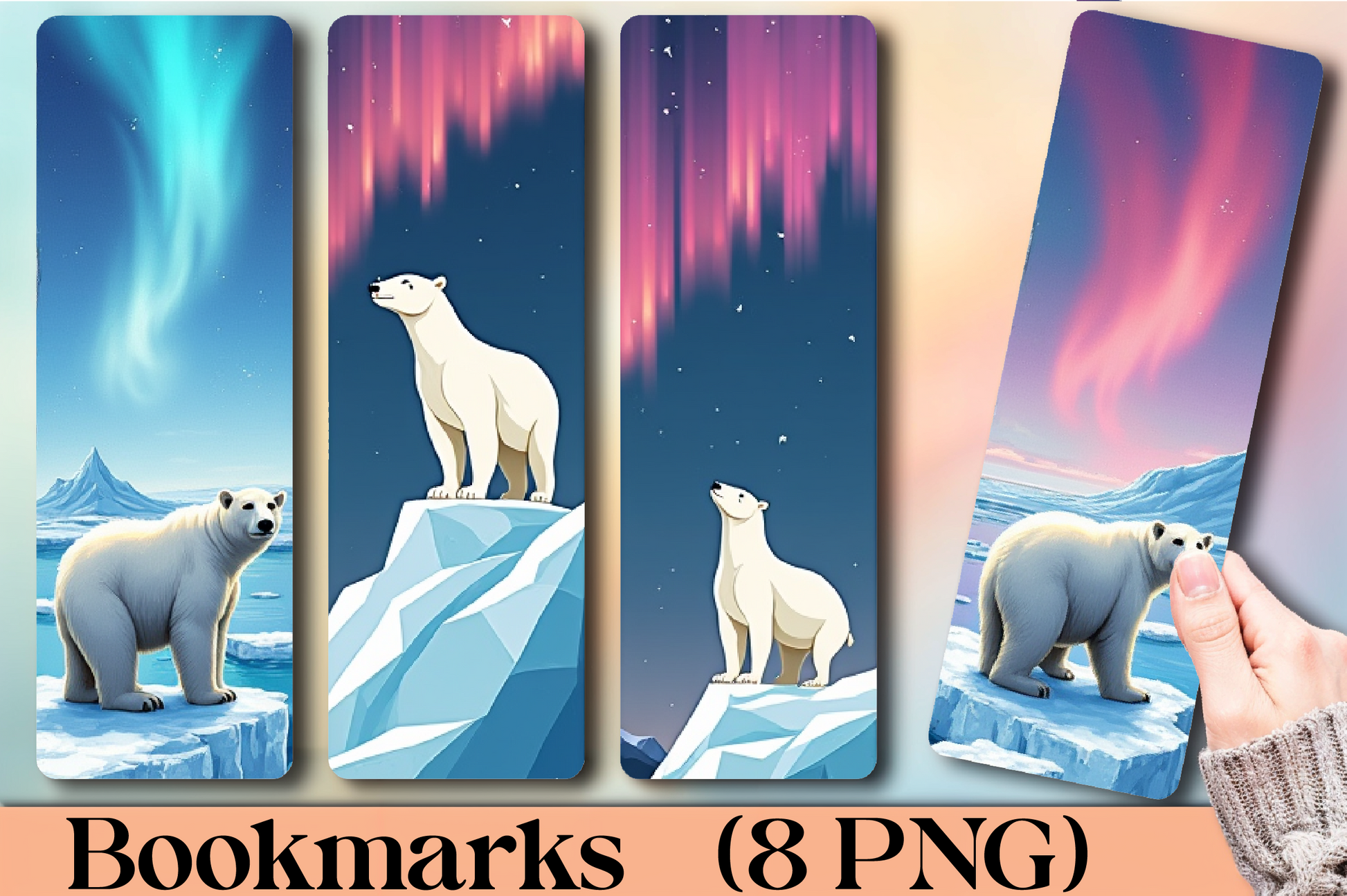 Arctic Polar Lights Bookmark Journal - CraftNest - Digital Crafting and Art