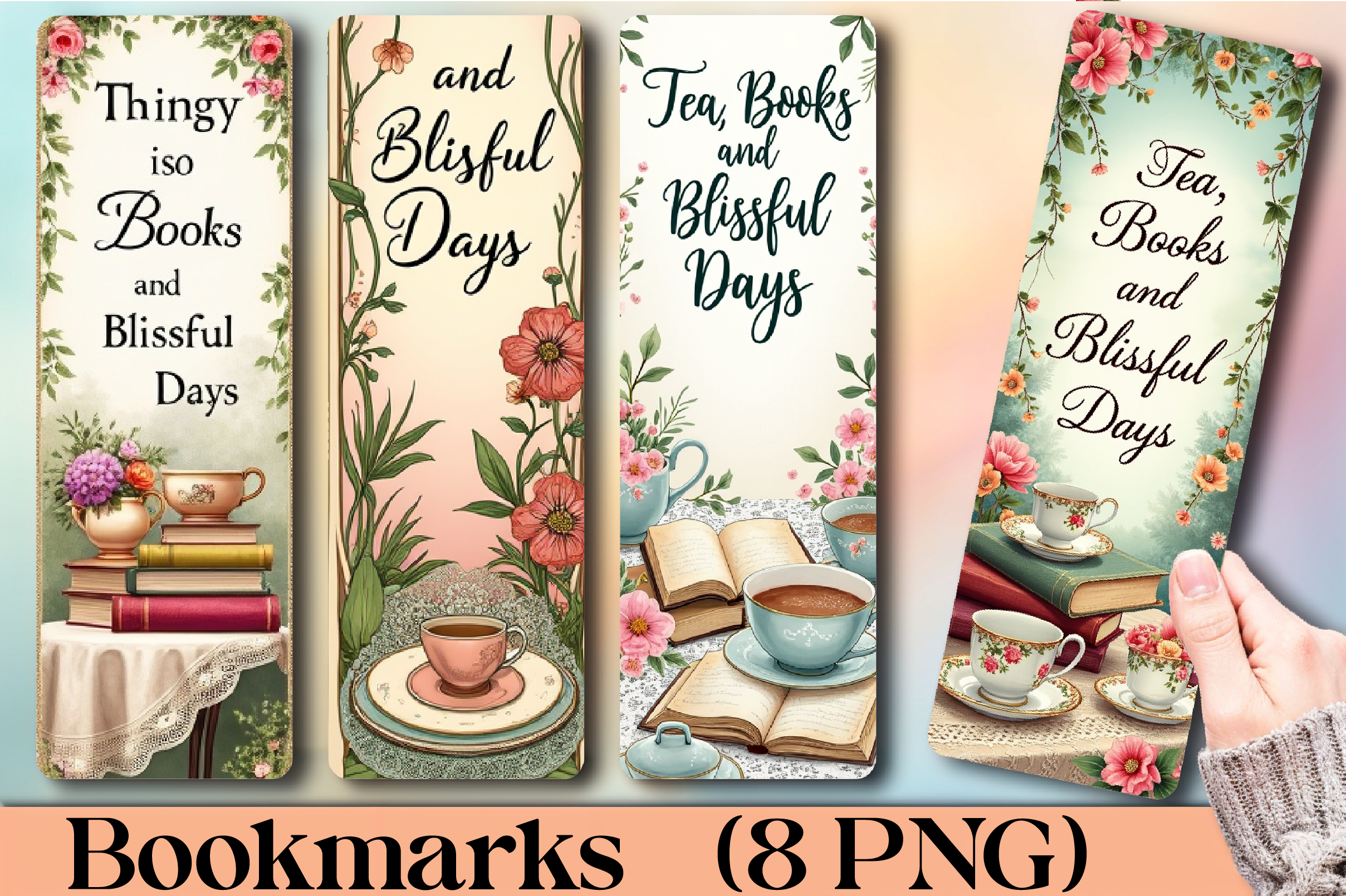 Garden Tea Party Bliss Bookmark Journal - CraftNest - Digital Crafting and Art