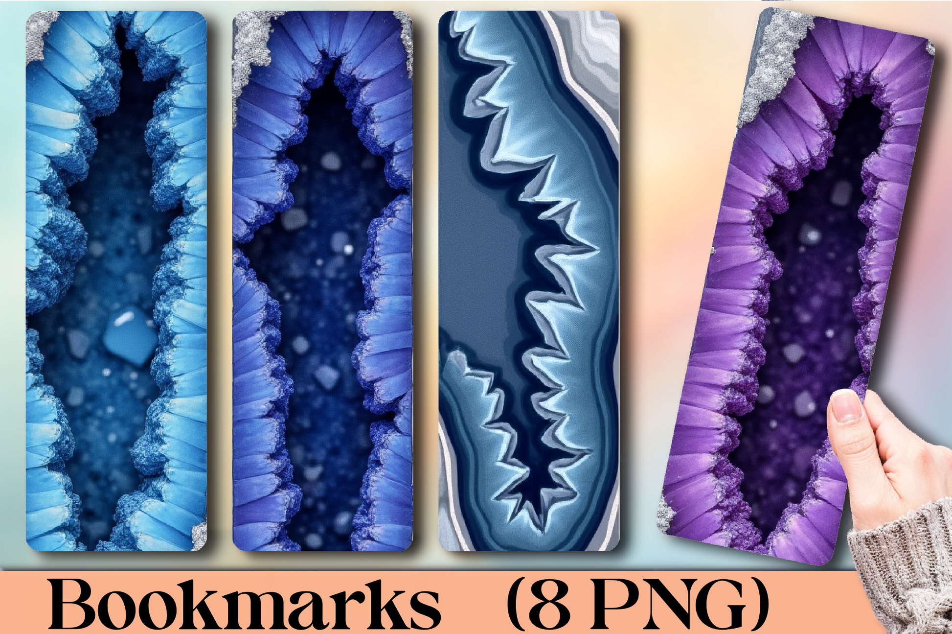 Crystal Geode Bookmark for Junk Journals - CraftNest - Digital Crafting and Art