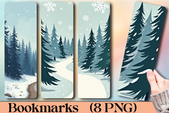 Snowy Pine Forest Bookmark Journal - CraftNest - Digital Crafting and Art