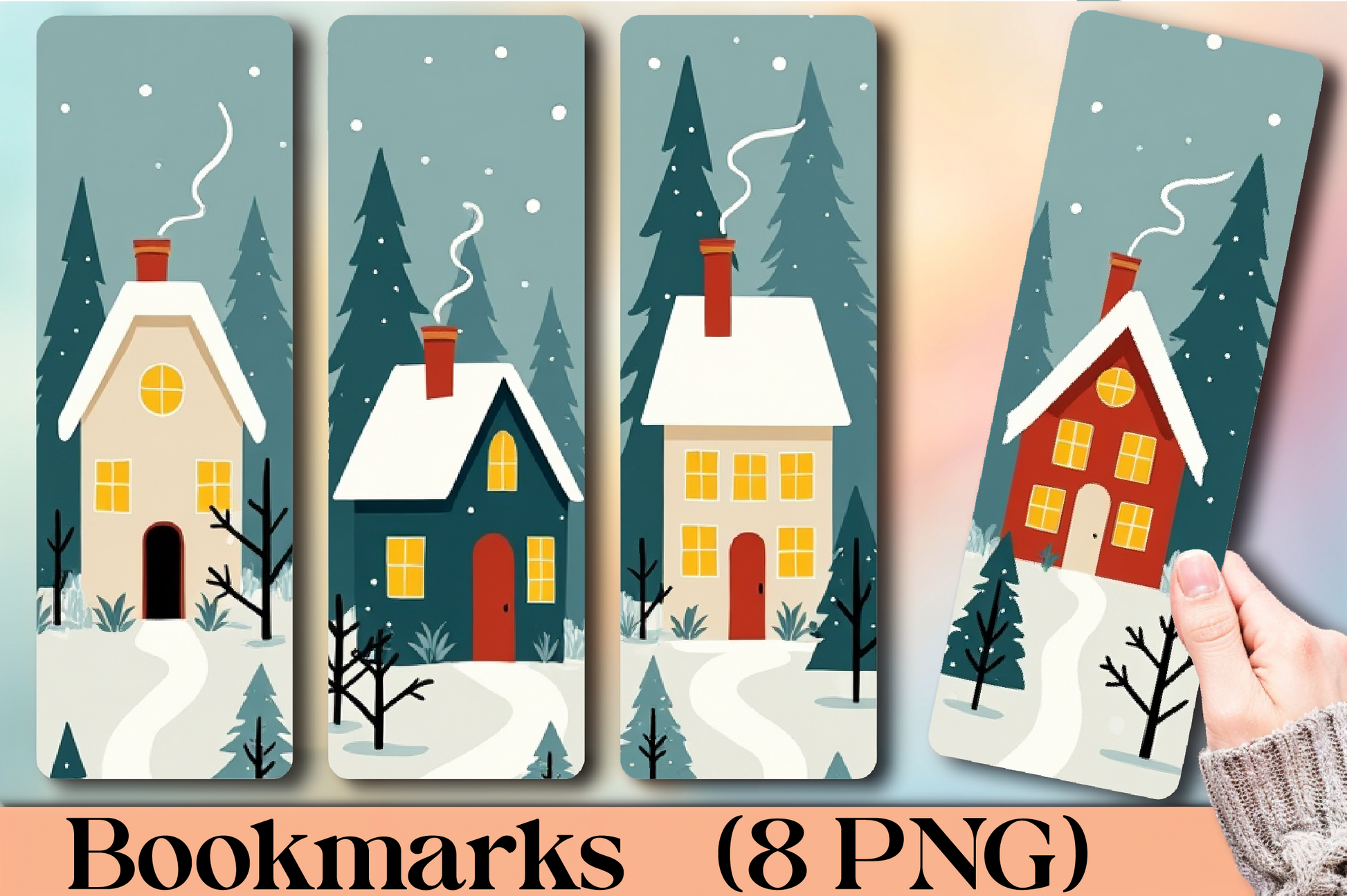 Snow Village Bookmark Junk Journal - CraftNest - Digital Crafting and Art