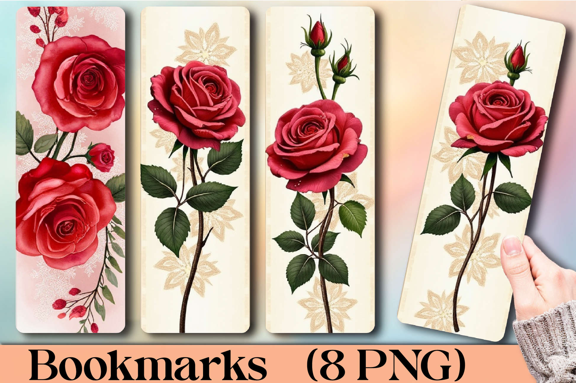 Red Rose Bookmark Journal - CraftNest - Digital Crafting and Art