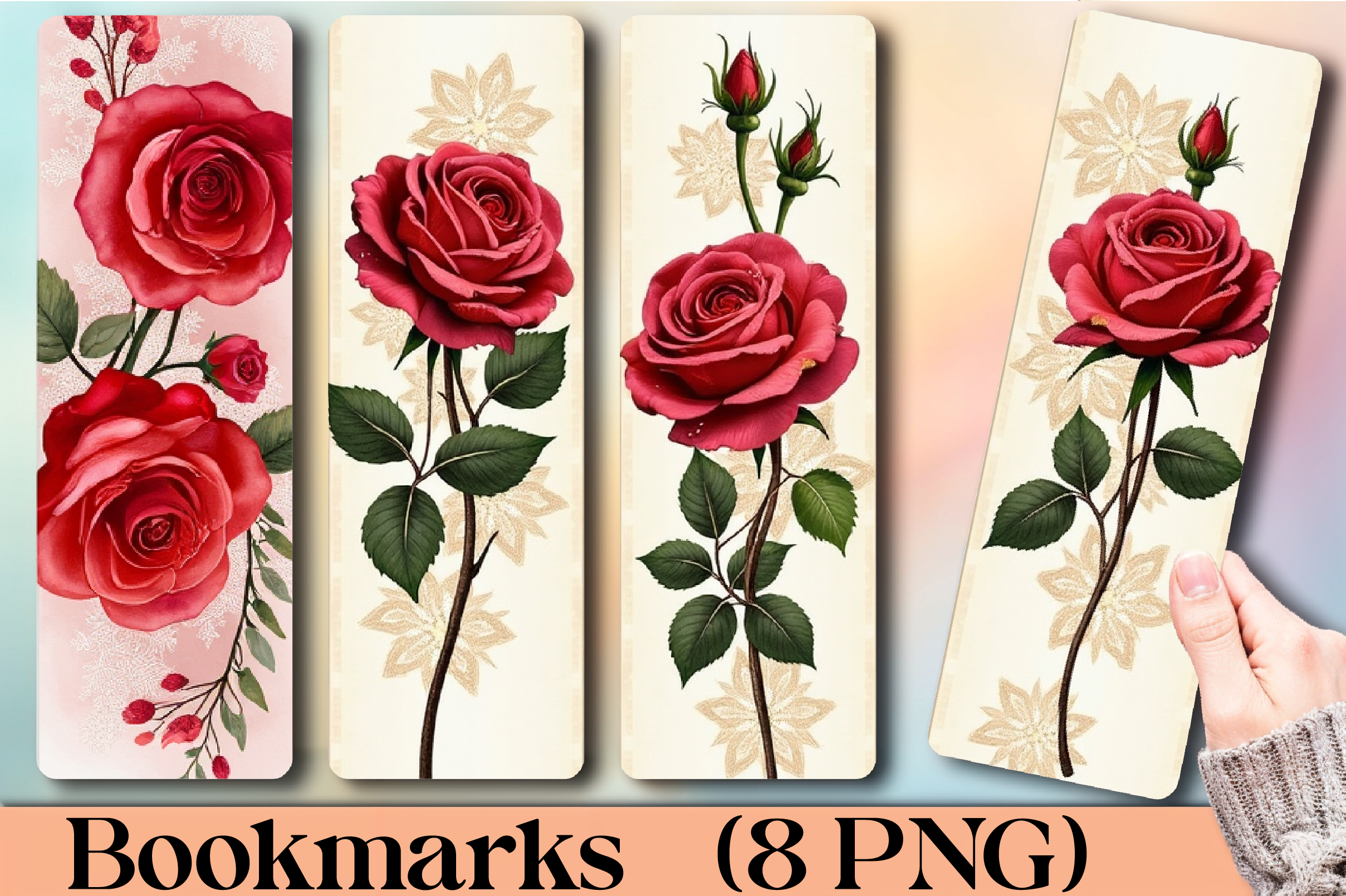 Red Rose Bookmark Journal - CraftNest - Digital Crafting and Art