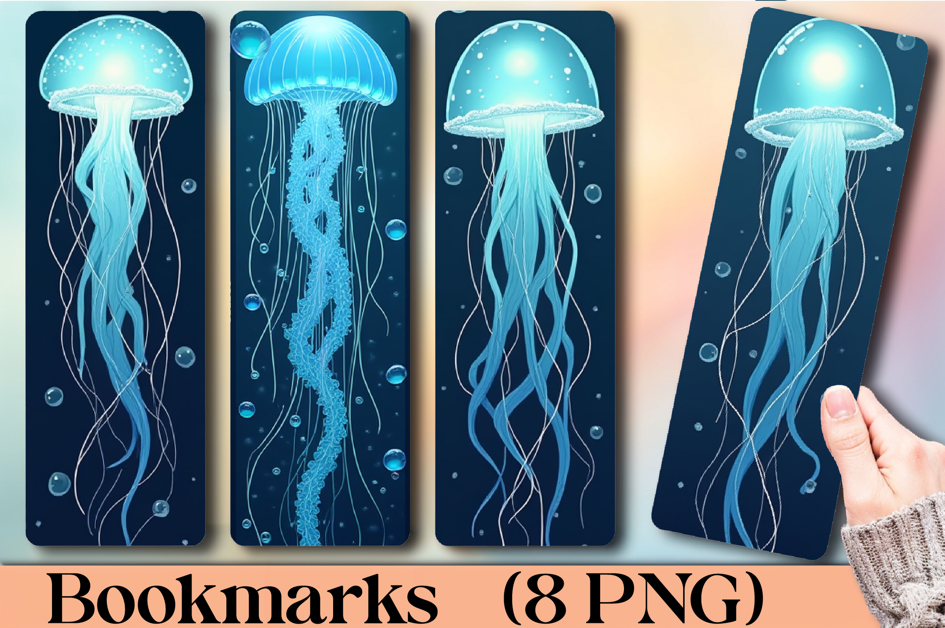 Ethereal Jellyfish Bookmark Journal - CraftNest - Digital Crafting and Art