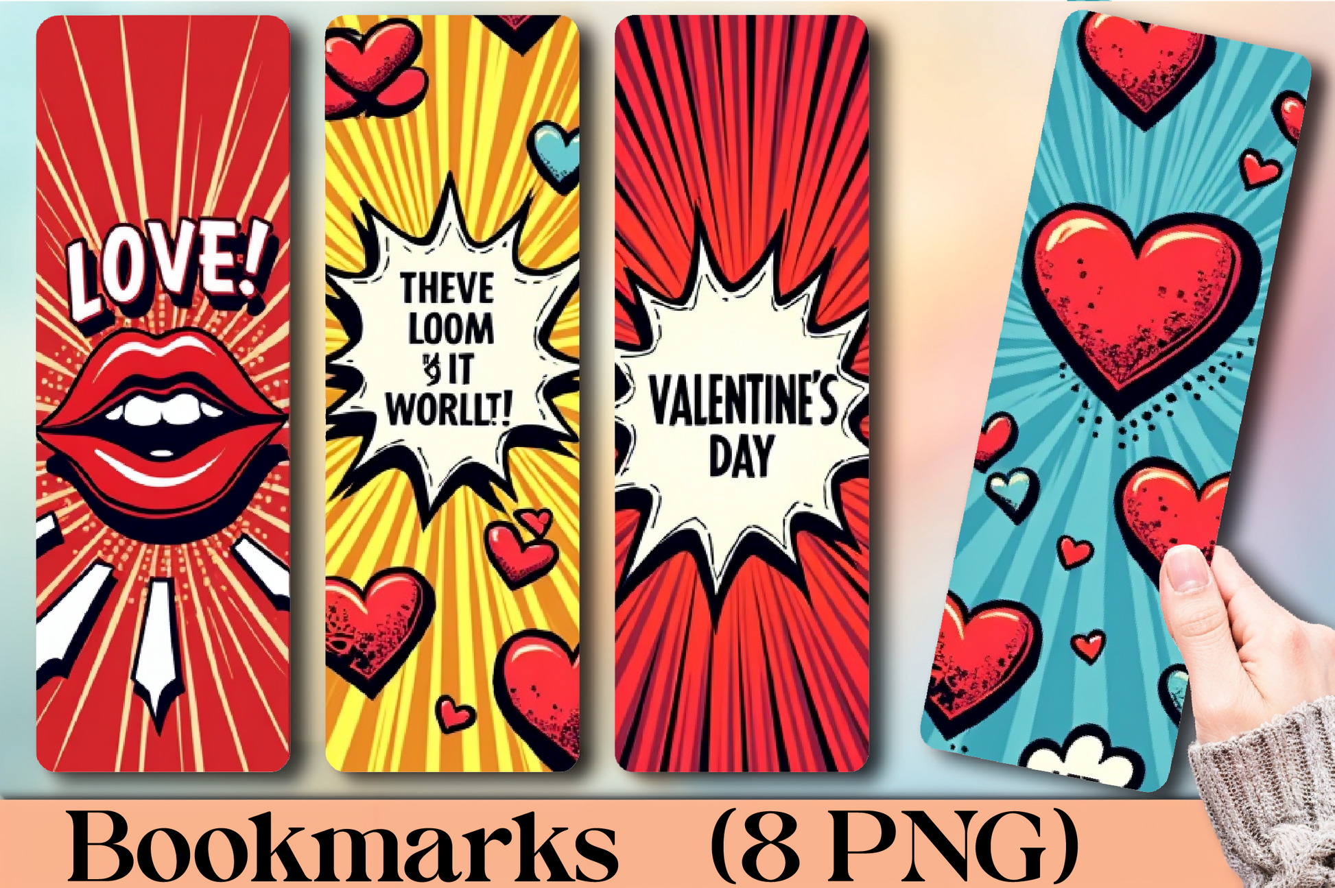 Valentine's Day Pop Art Bookmark Journal - CraftNest - Digital Crafting and Art