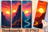 Fiery Sunset Mountains Bookmark