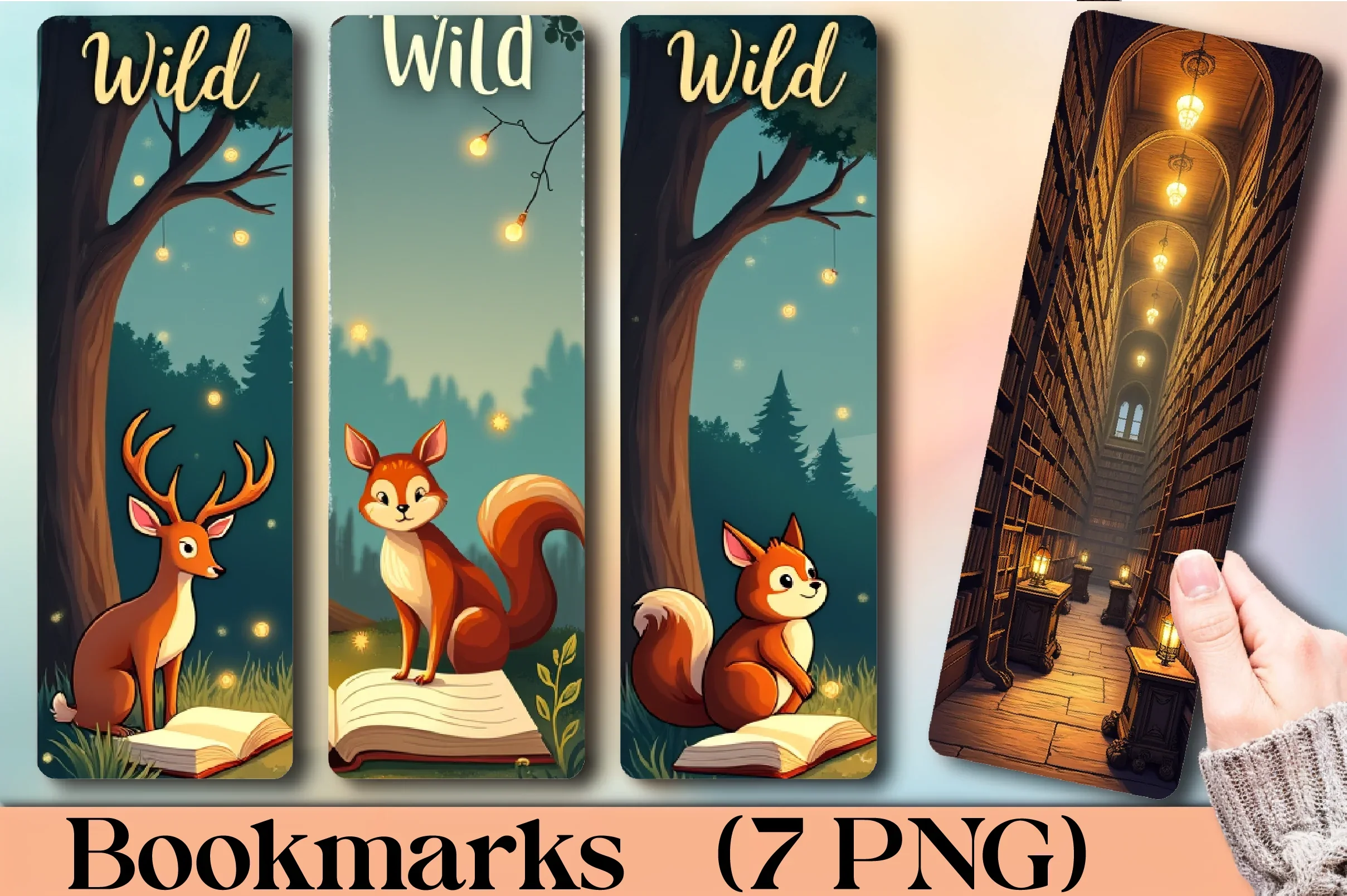 Animal Gathering Bookmark Journal
