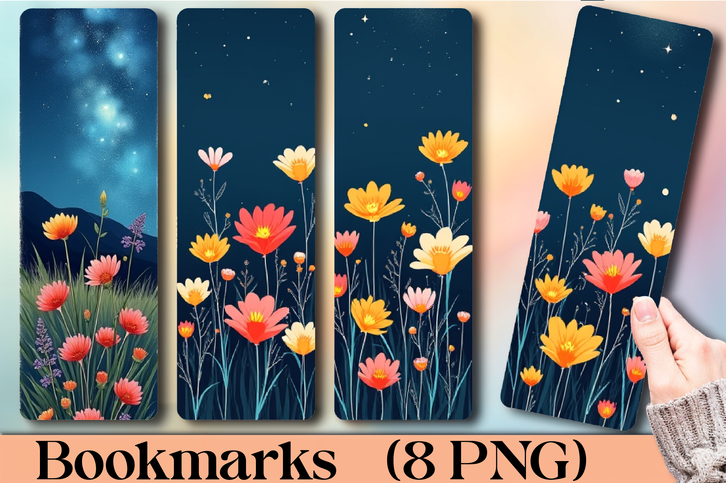 Starry Meadow Bookmark Journal - CraftNest - Digital Crafting and Art