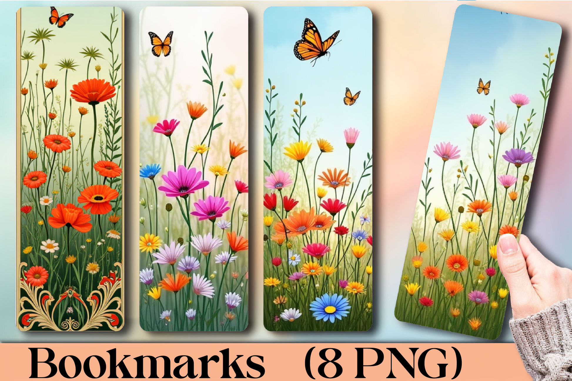 Wildflower Butterfly Bookmark Journal - CraftNest - Digital Crafting and Art