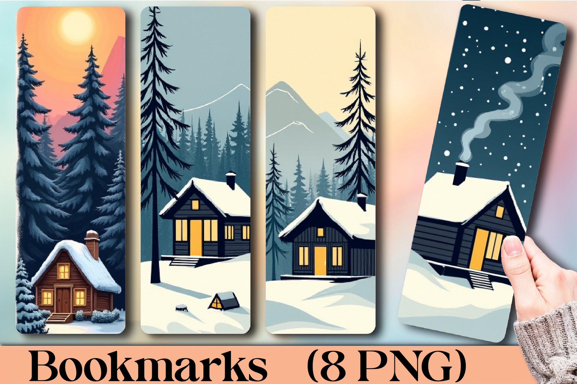 Winter Cabin Woods Bookmark Journal - CraftNest - Digital Crafting and Art
