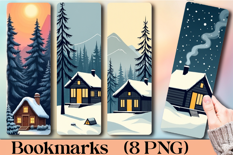 Winter Cabin Woods Bookmark Journal - CraftNest - Digital Crafting and Art