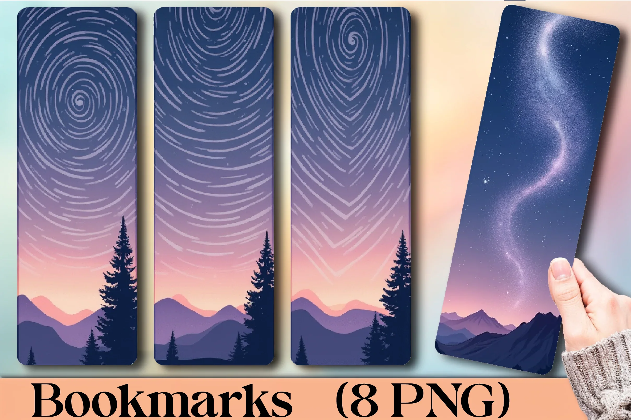 Glittering Star Trail Bookmark Journal