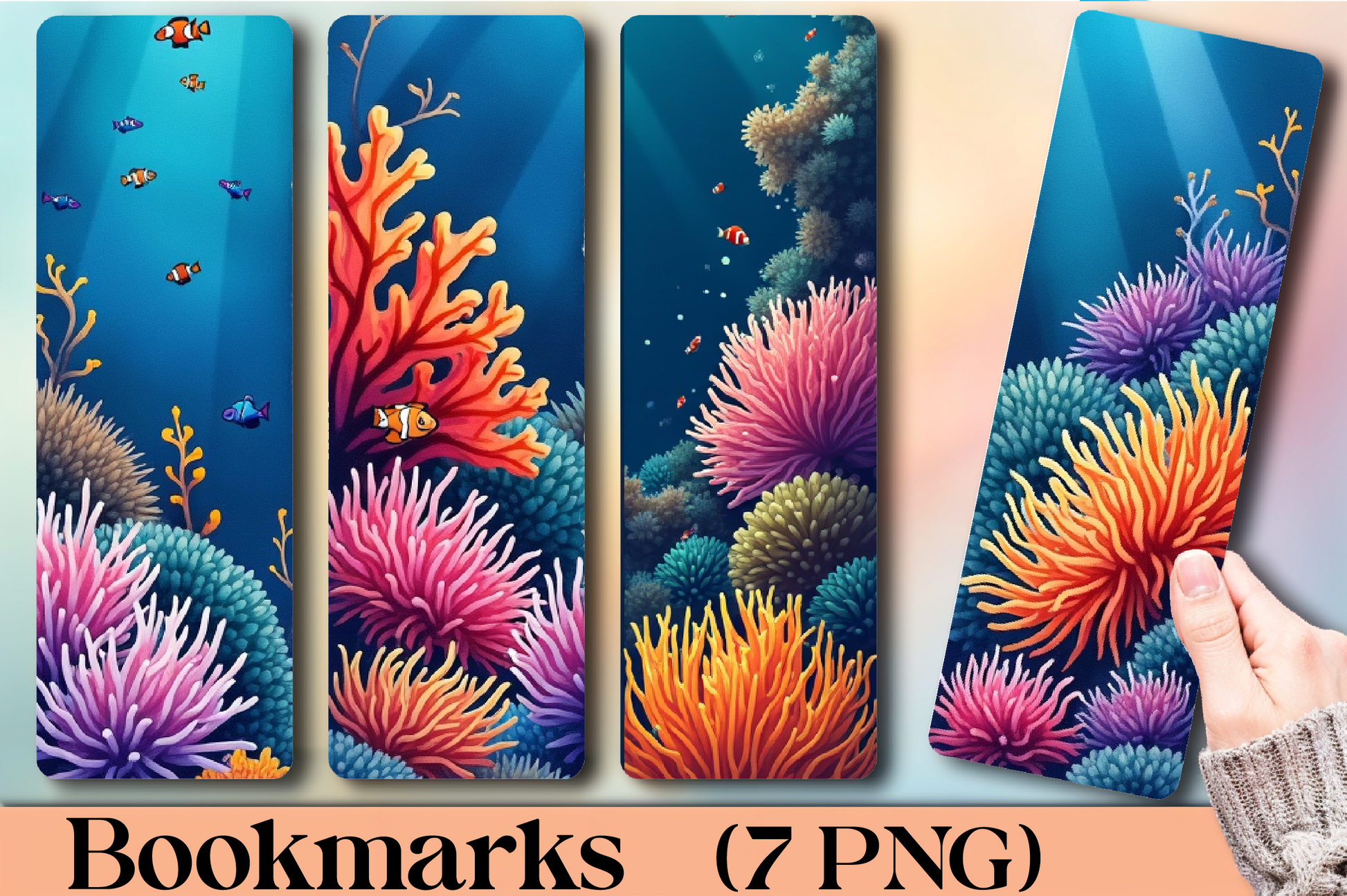 Undersea Coral Garden Bookmark Journal - CraftNest - Digital Crafting and Art