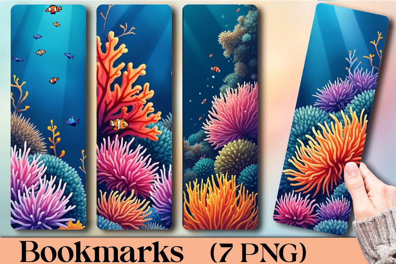 Undersea Coral Garden Bookmark Journal - CraftNest - Digital Crafting and Art