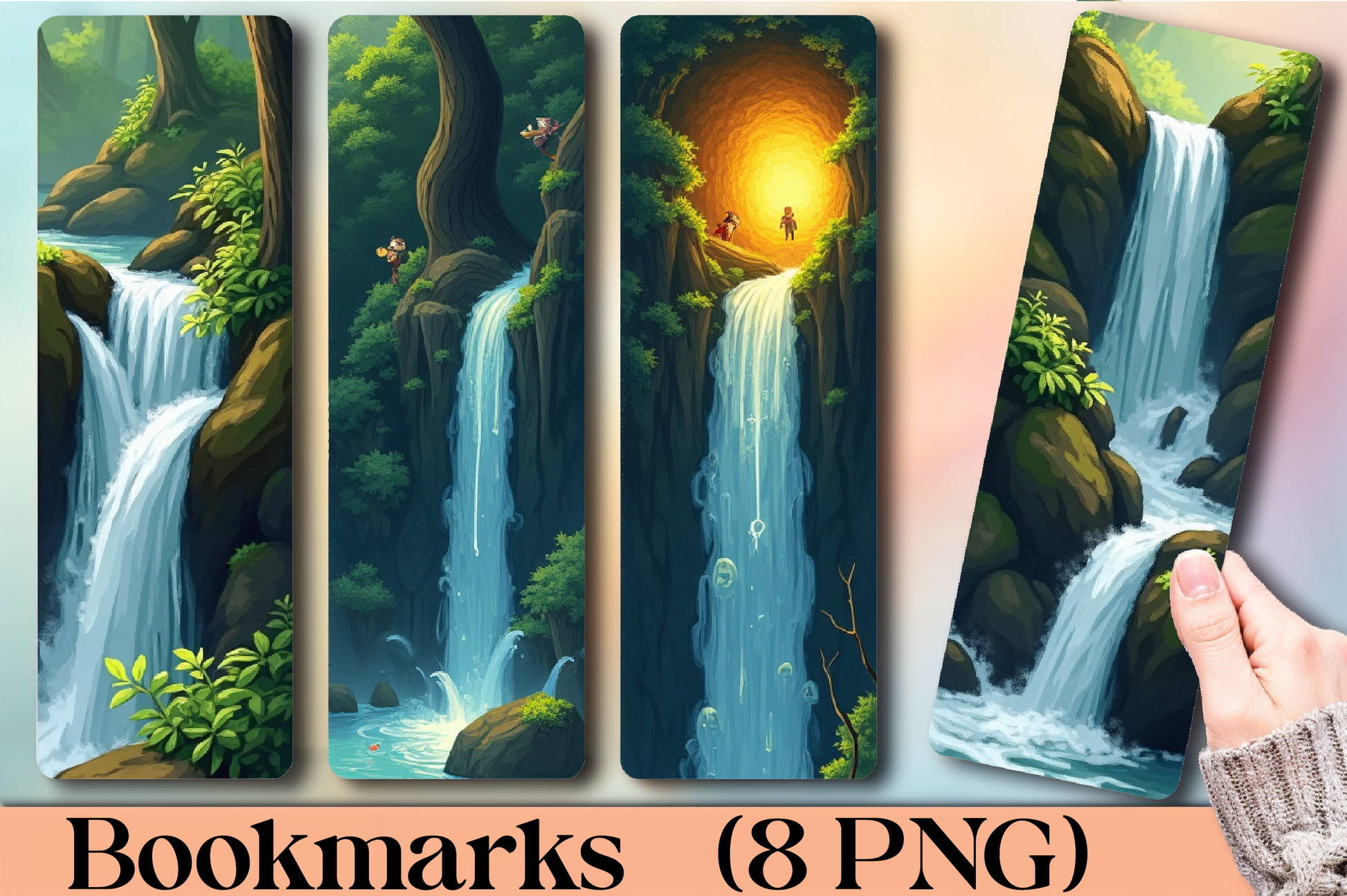 Forest Waterfall Bookmark Journal - CraftNest - Digital Crafting and Art