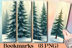Frosted Evergreen Forest Bookmark - CraftNest - Digital Crafting and Art