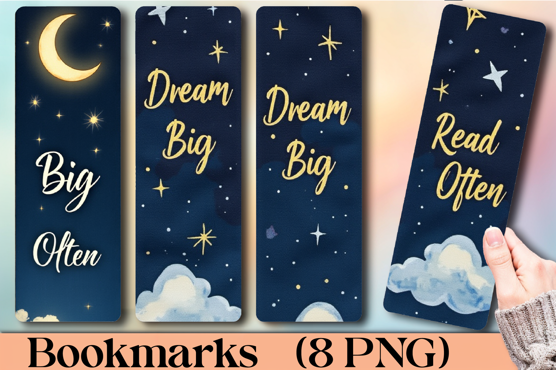 Celestial Moon & Stars Bookmark Journal - CraftNest - Digital Crafting and Art