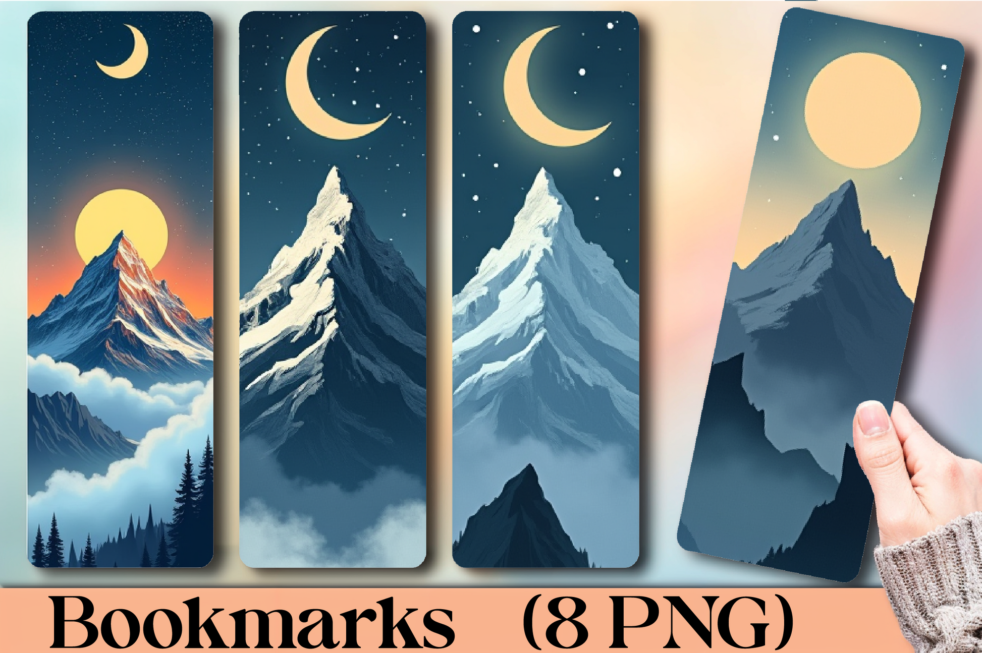 Mystic Mountain Peaks Bookmark Journal - CraftNest - Digital Crafting and Art