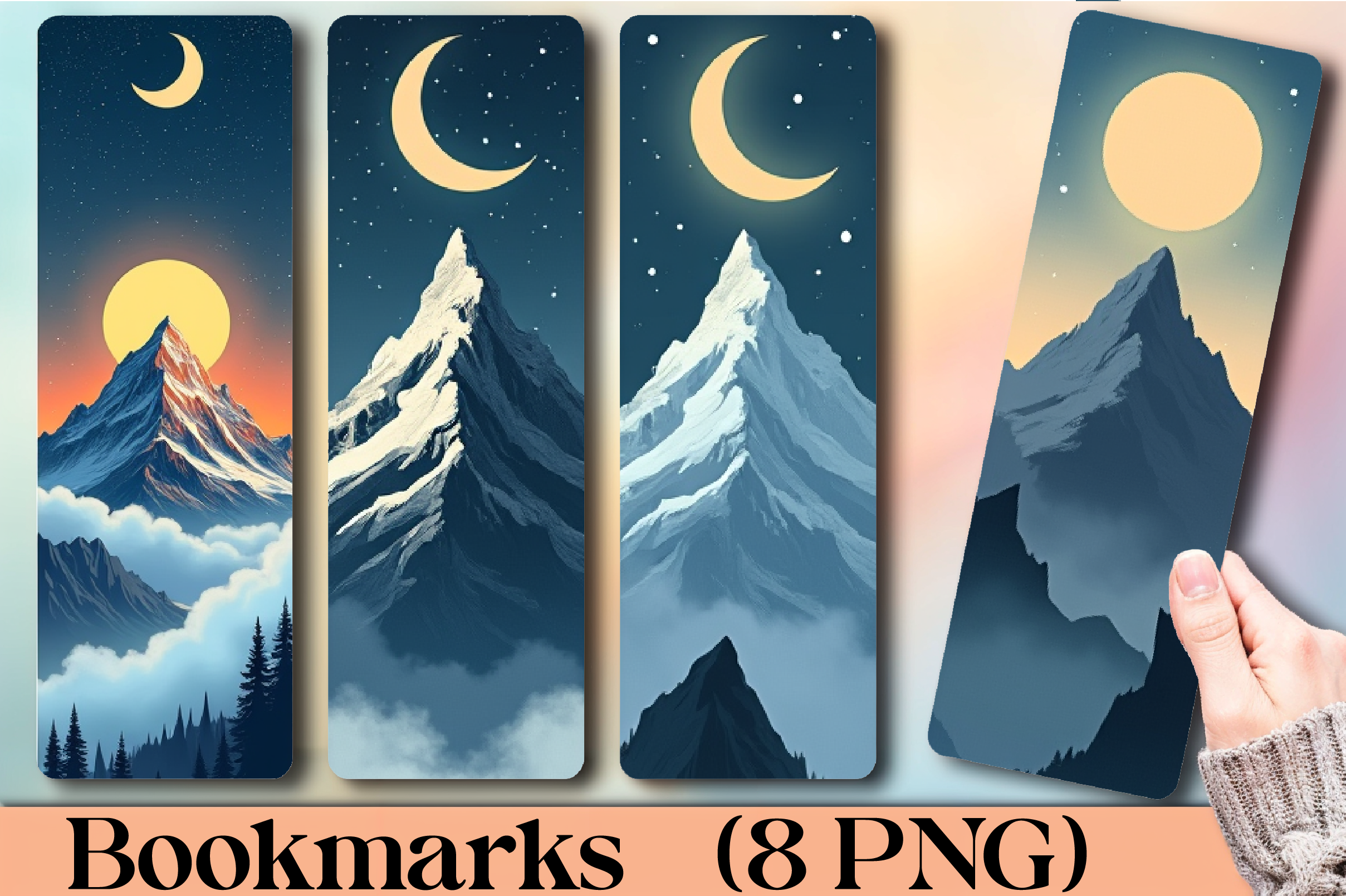 Mystic Mountain Peaks Bookmark Journal - CraftNest - Digital Crafting and Art