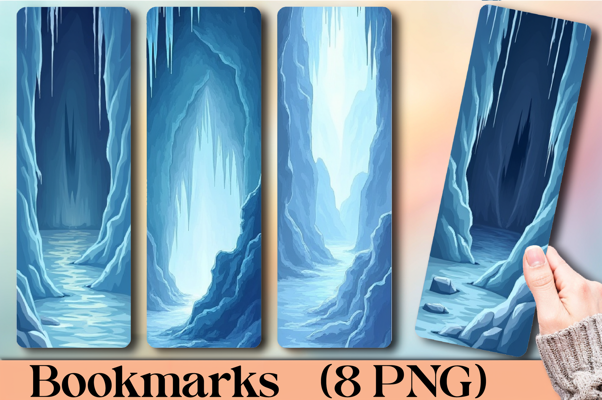 Ice Cave Adventure Bookmark Journal - CraftNest - Digital Crafting and Art