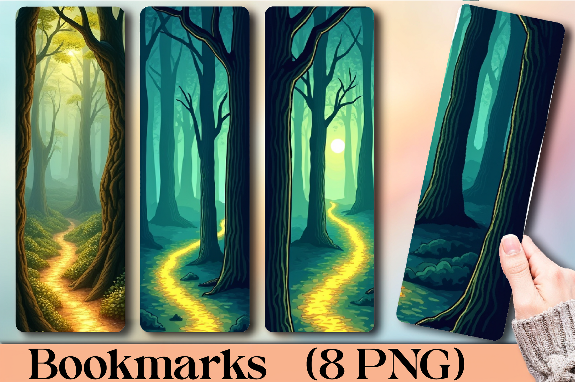 Mystical Forest Path Bookmark Journal - CraftNest - Digital Crafting and Art