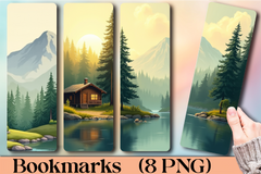 Serene Mountain Retreat Bookmark Journal - CraftNest - Digital Crafting and Art