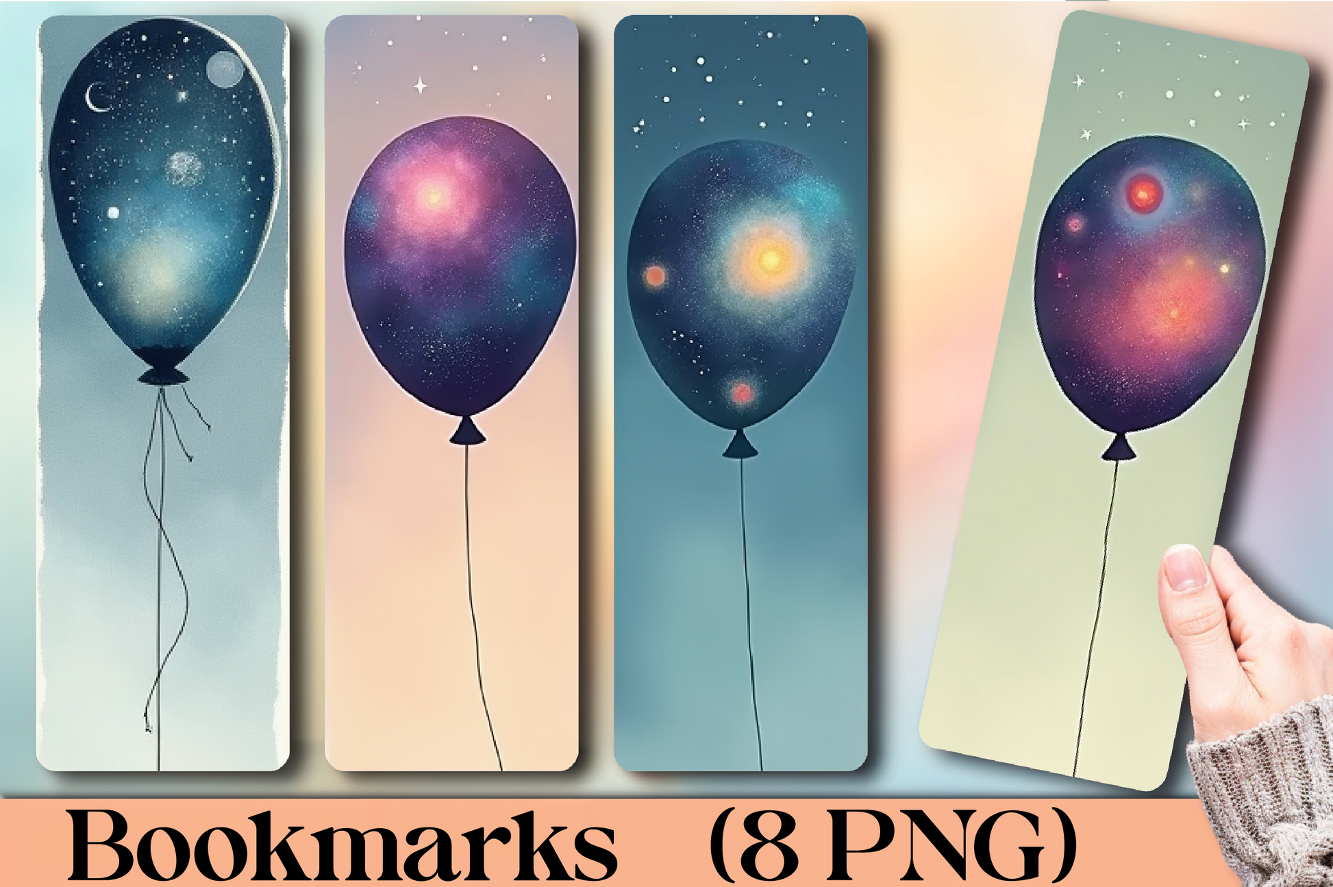 Galaxy Balloon Bookmark Journal - CraftNest - Digital Crafting and Art